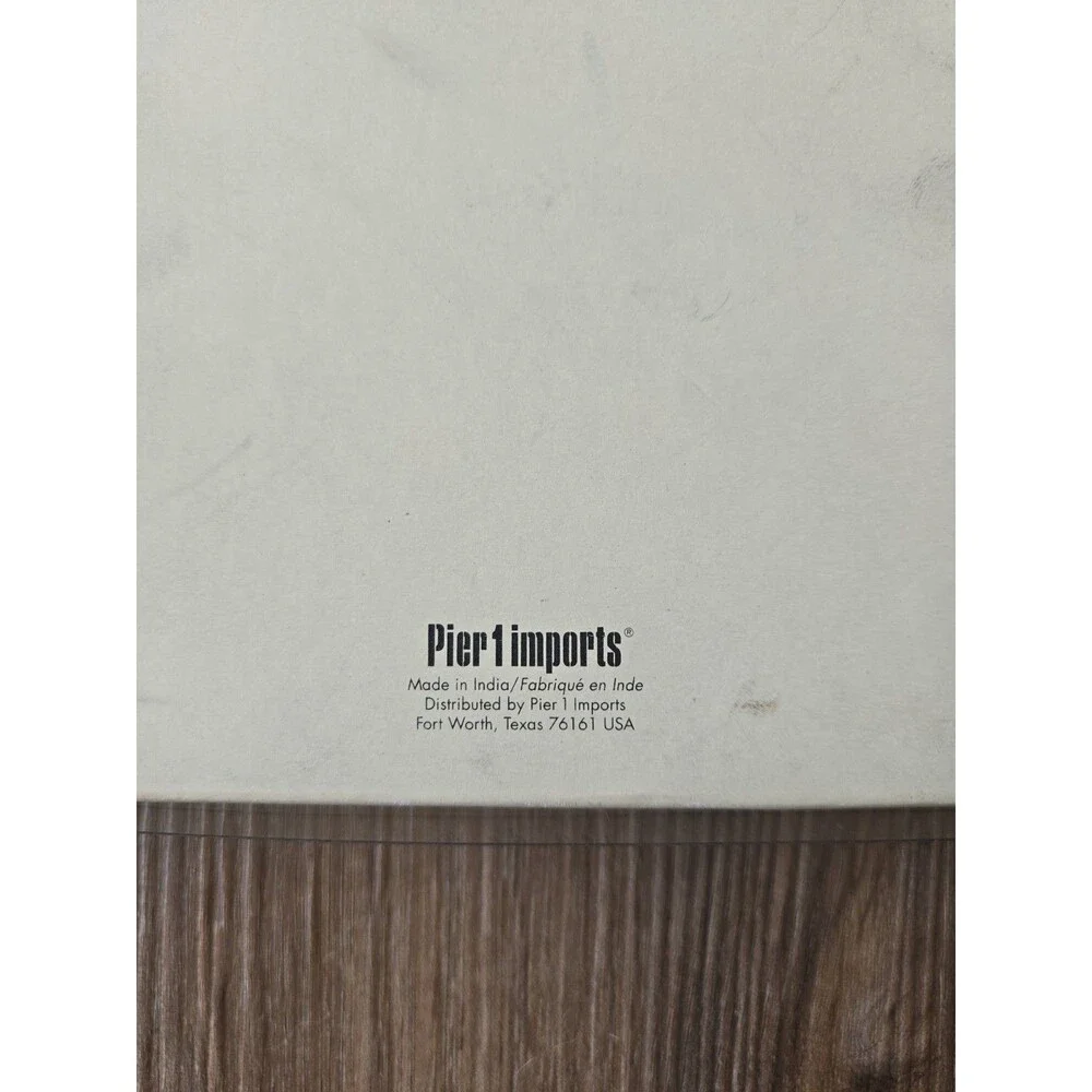 Pier 1 Imports Hand Carved Elephant Wood Beaded Napkin Rings  Set of 4 NIB